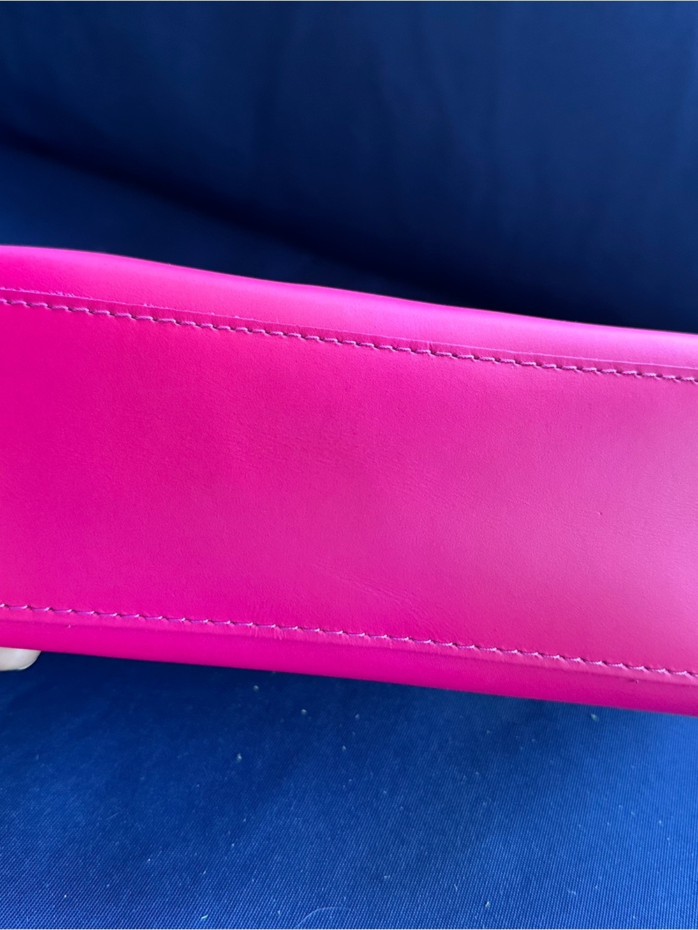 Portland Leather Hot Pink Zip XL Cosmetic Pouch - Picture 3 of 5